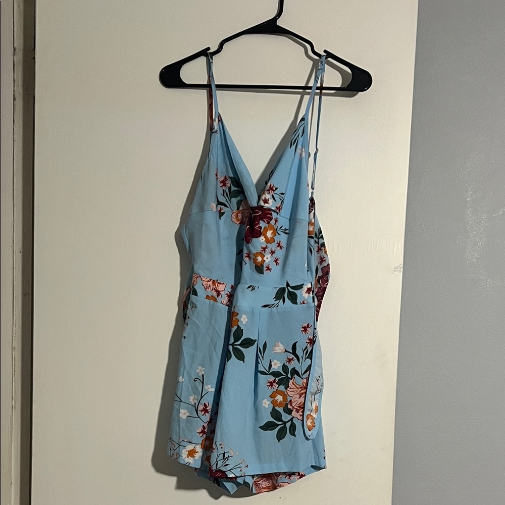 Floral Blue Romper